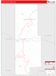 Golden Valley County Wall Map Red Line Style